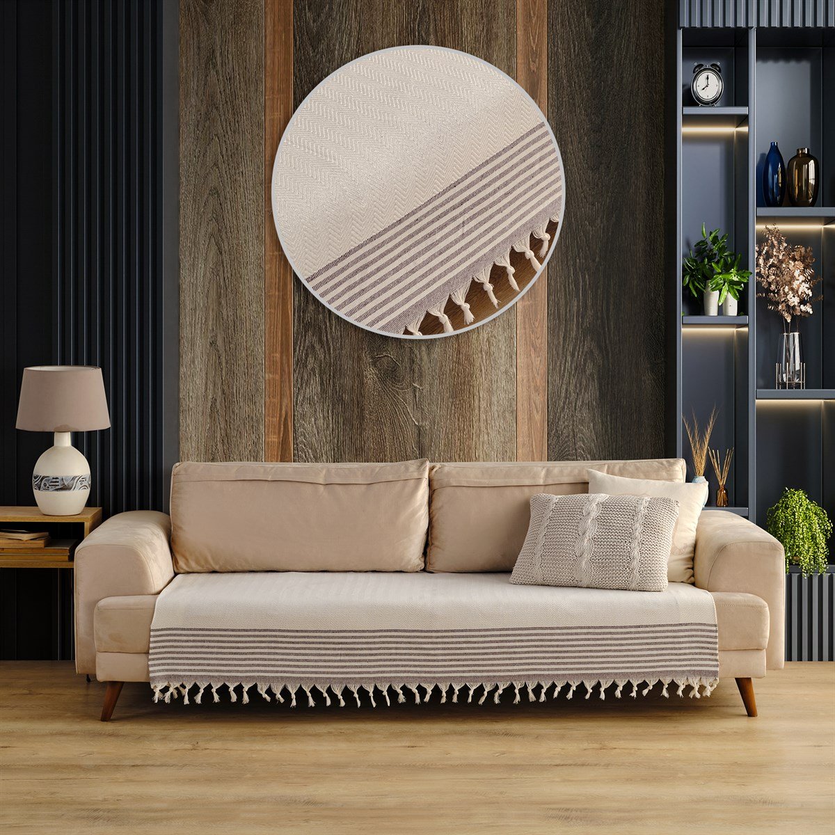 Vagonik Sofia Koltuk Örtüsü 115x200 cm Ekru