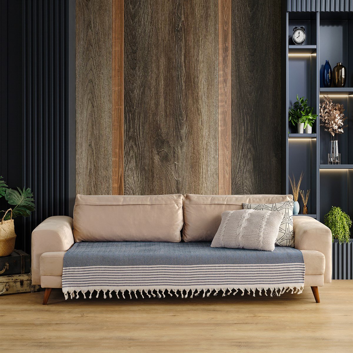 Vagonik Sofia Koltuk Örtüsü 115x200 cm Lacivert