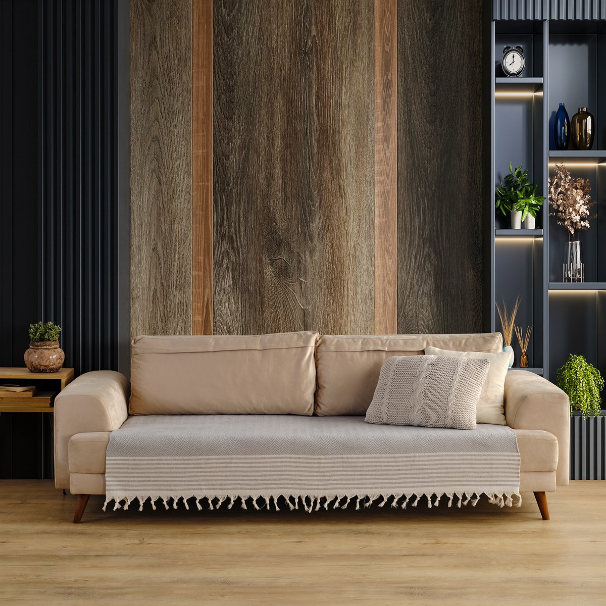 Vagonik Sofia Koltuk Örtüsü 115x200 cm Gri