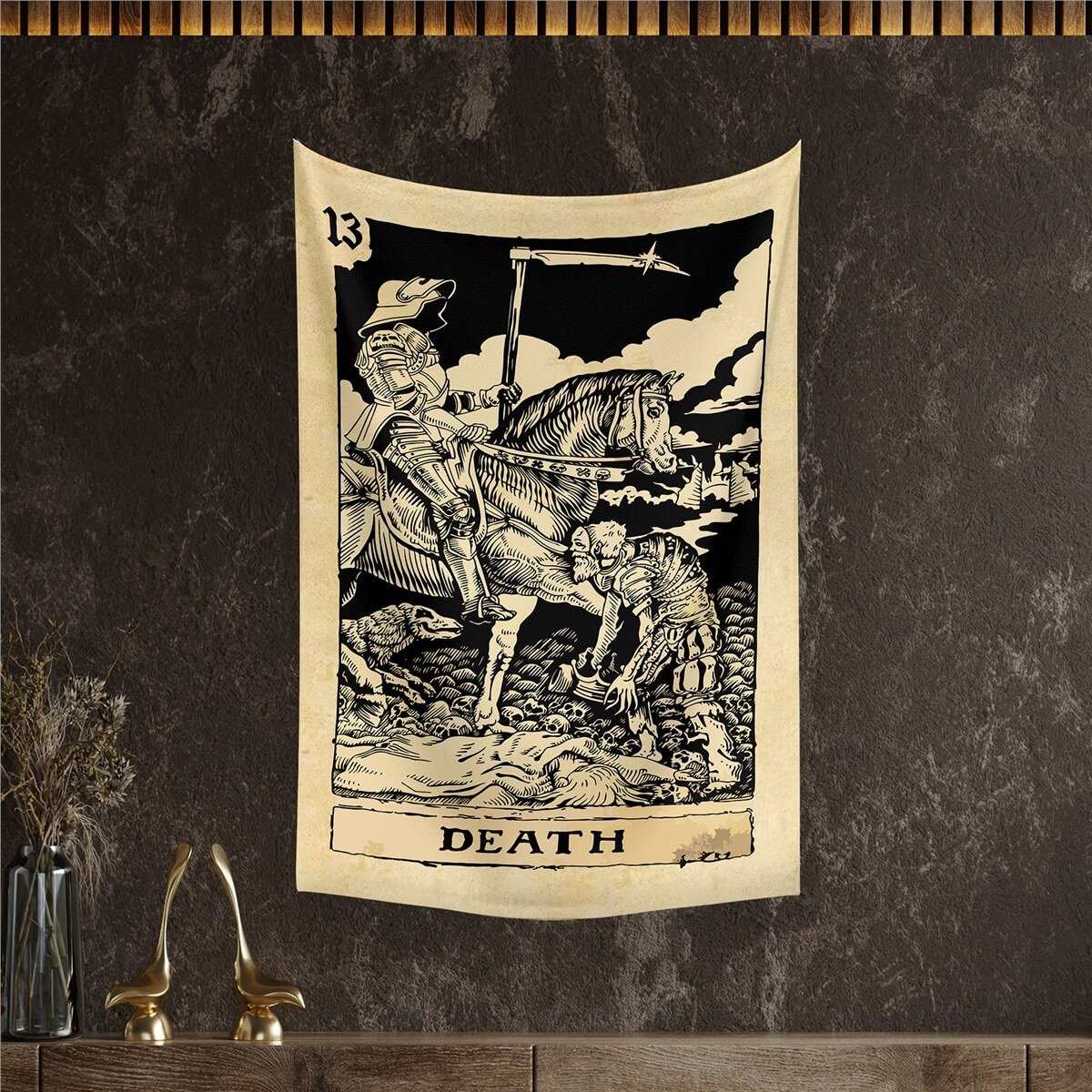 Vagonik Tarot Kartı Death Duvar Örtüsü Halısı 140x100 Cm-70x100 Cm