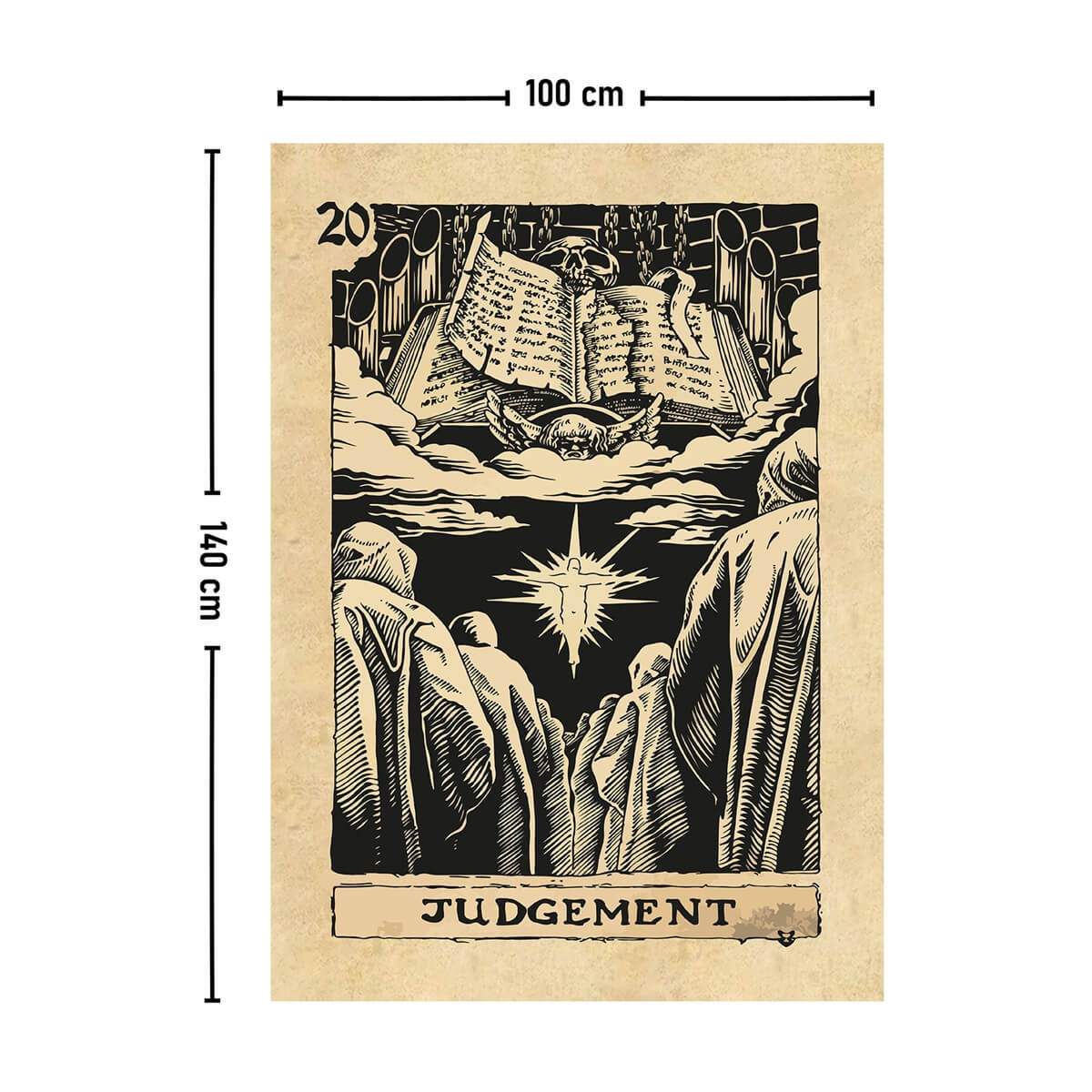 Vagonik Tarot Kartı Judgement Duvar Örtüsü Halısı 140x100 Cm-70x100 Cm