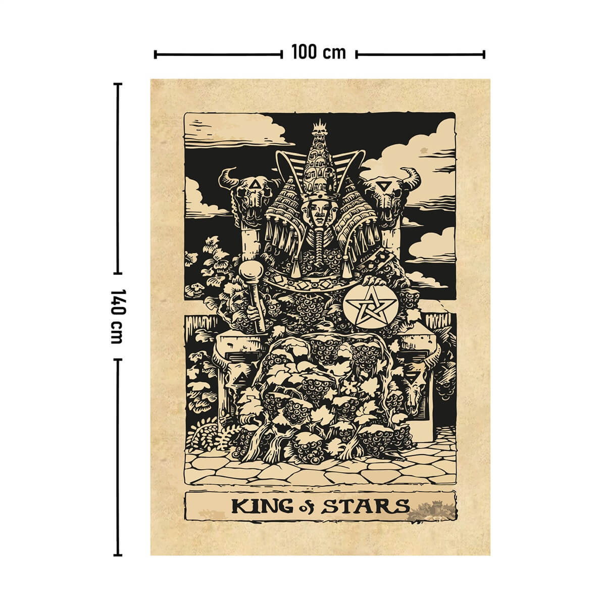 Vagonik Tarot Kartı King of Stars Duvar Örtüsü Halısı 140x100 Cm-70x100 Cm