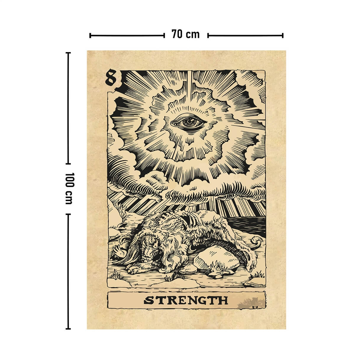 Vagonik Tarot Kartı Strength Duvar Örtüsü Halısı 140x100 Cm-70x100 Cm