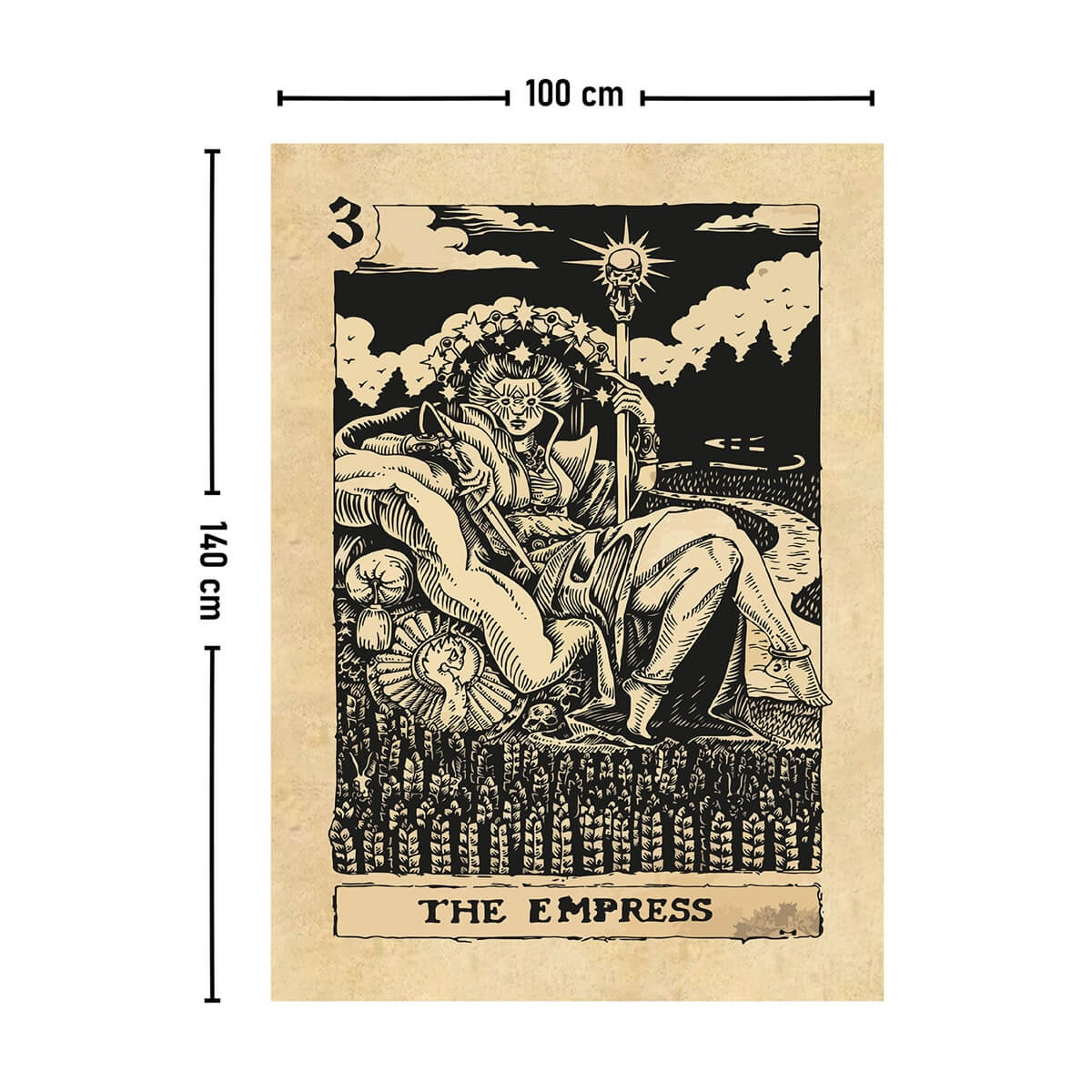 Vagonik Tarot Kartı The Empress Duvar Örtüsü Halısı 140x100 Cm-70x100 Cm