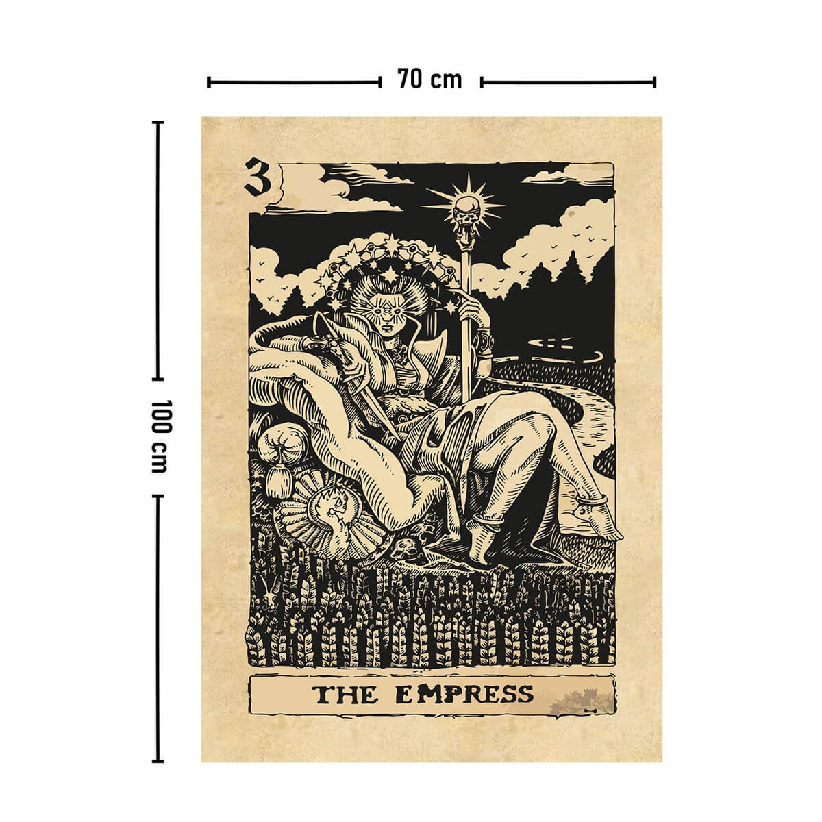 Vagonik Tarot Kartı The Empress Duvar Örtüsü Halısı 140x100 Cm-70x100 Cm