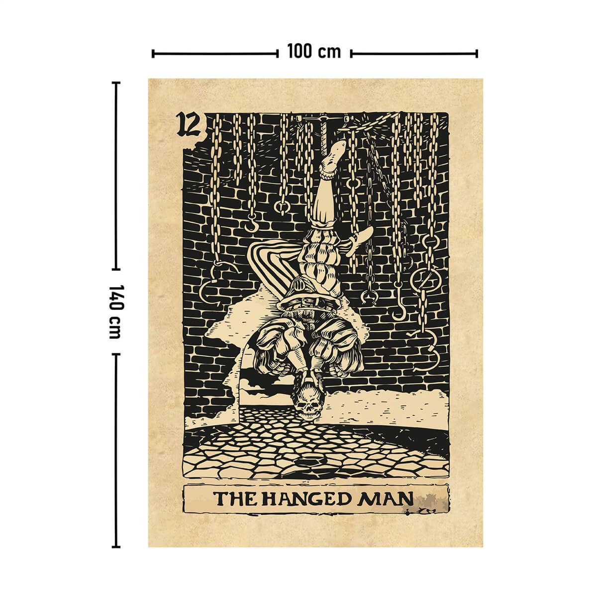 Vagonik Tarot Kartı The Hanged Man Duvar Örtüsü Halısı 140x100 Cm-70x100 Cm