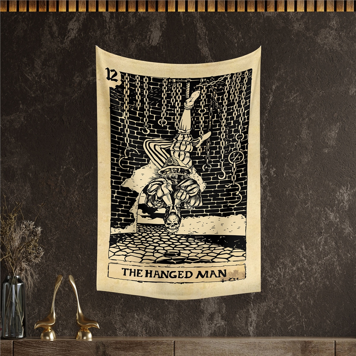 Vagonik Tarot Kartı The Hanged Man Duvar Örtüsü Halısı 140x100 Cm-70x100 Cm