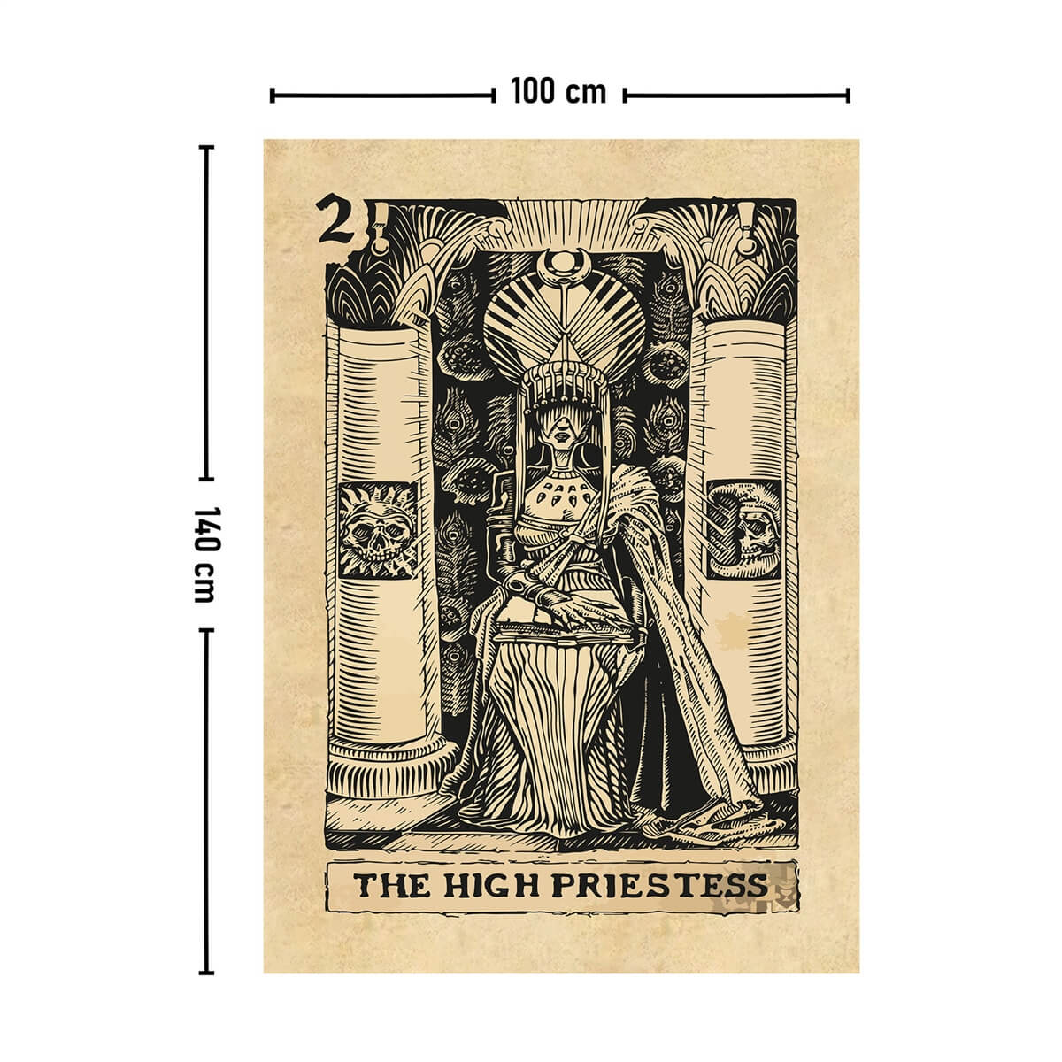 Vagonik Tarot Kartı The High Priestess Duvar Örtüsü Halısı 140x100 Cm-70x100 Cm