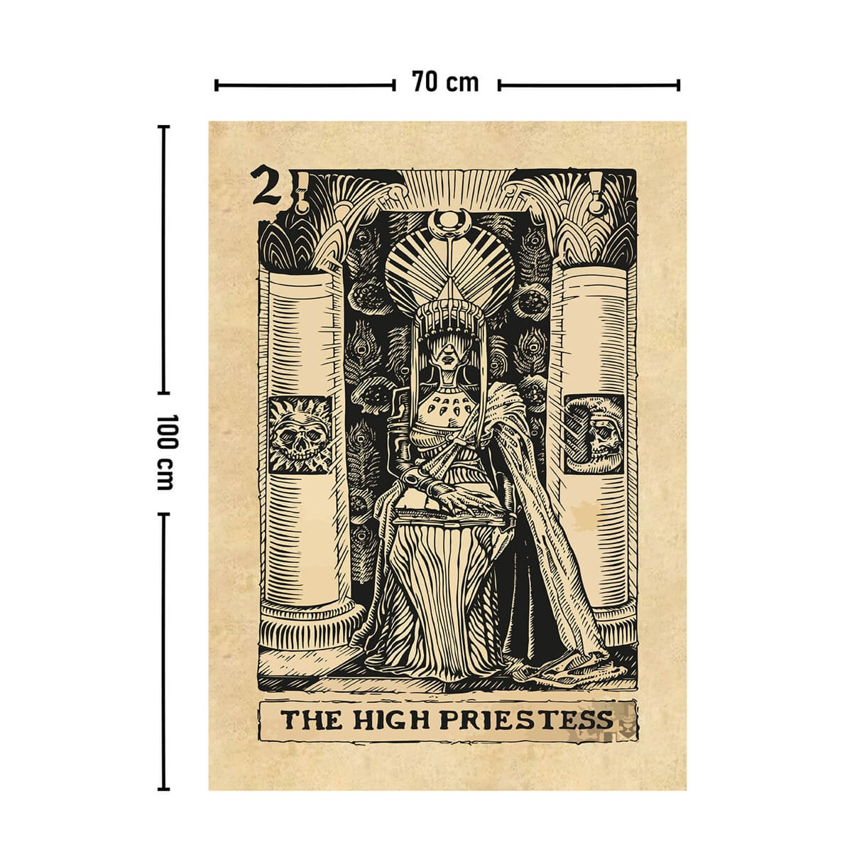 Vagonik Tarot Kartı The High Priestess Duvar Örtüsü Halısı 140x100 Cm-70x100 Cm