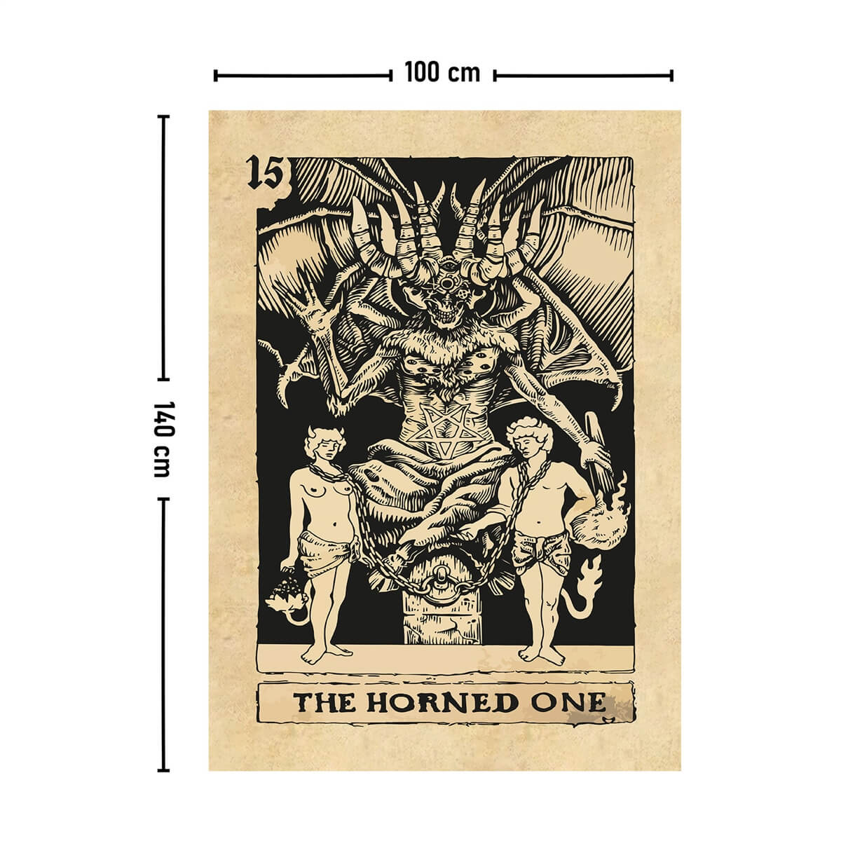 Vagonik Tarot Kartı The Horned One Duvar Örtüsü Halısı 140x100 Cm-70x100 Cm