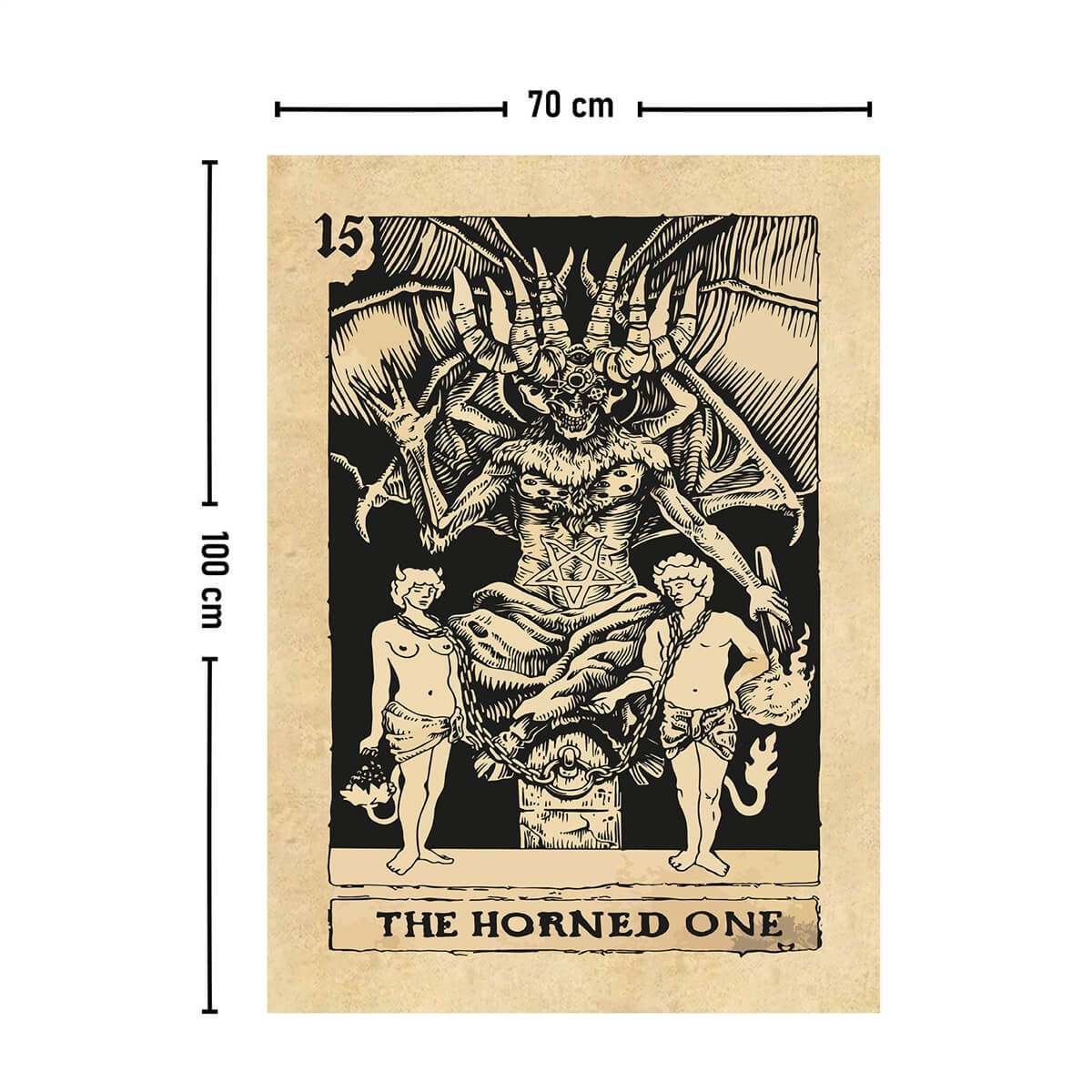Vagonik Tarot Kartı The Horned One Duvar Örtüsü Halısı 140x100 Cm-70x100 Cm