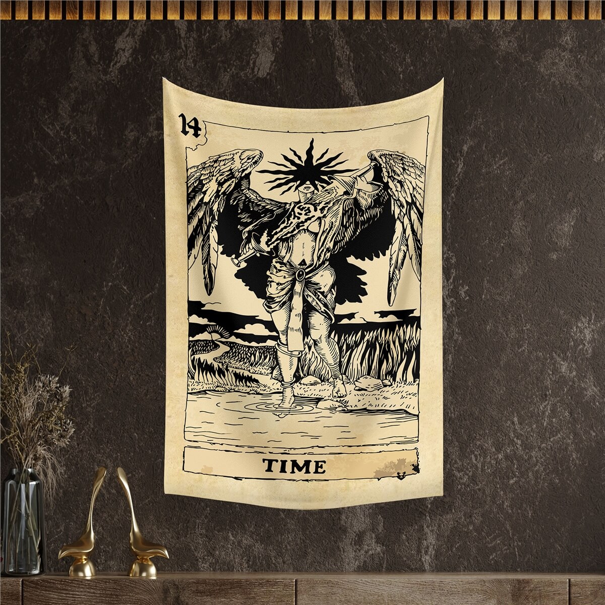 Vagonik Tarot Kartı Time Duvar Örtüsü Halısı 140x100 Cm-70x100 Cm