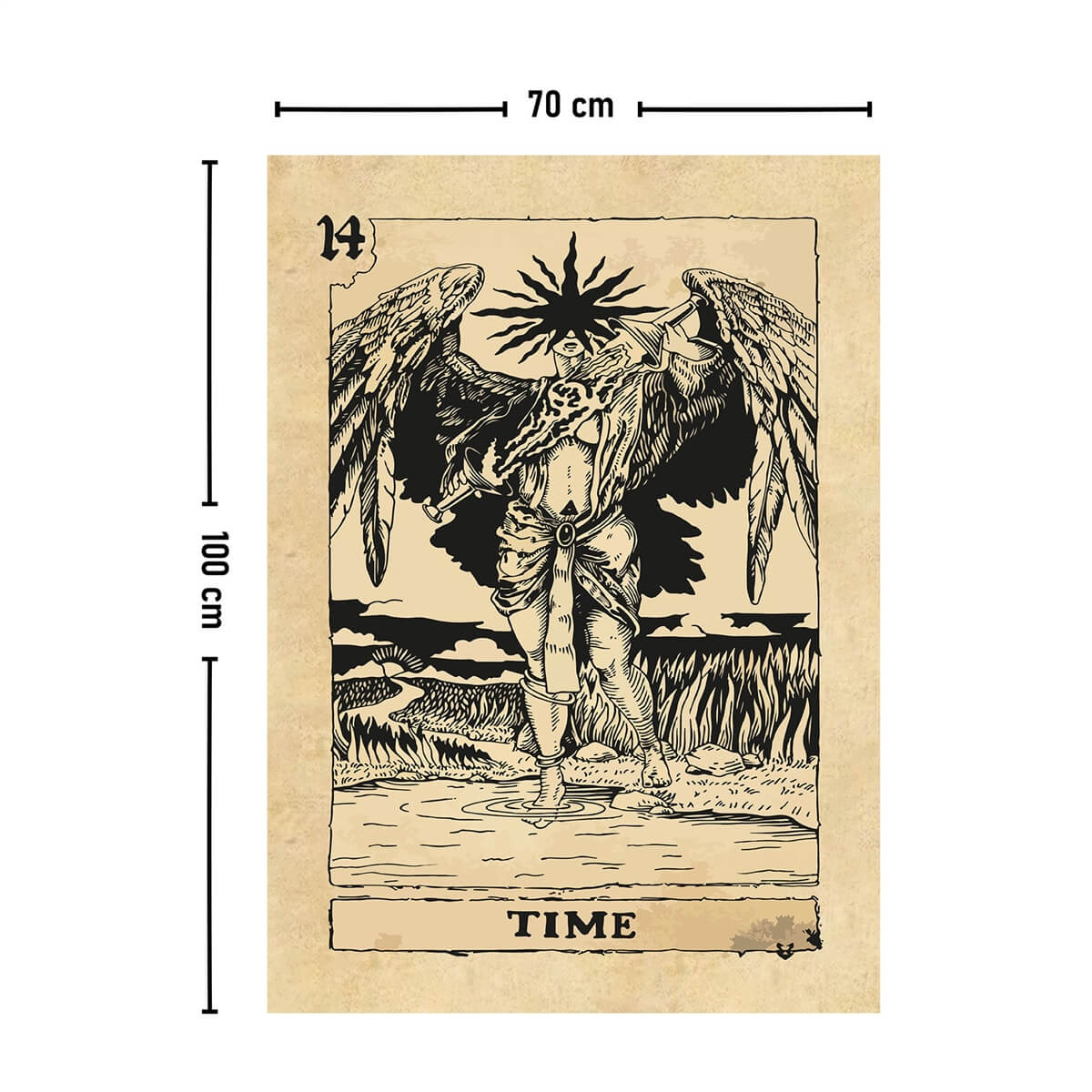 Vagonik Tarot Kartı Time Duvar Örtüsü Halısı 140x100 Cm-70x100 Cm