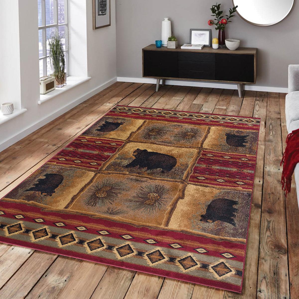 Vagonik Vahşi Doğa Desenli Dijital Baskılı Halı Kaydırmaz Tabanlı Yıkanabilir Halı