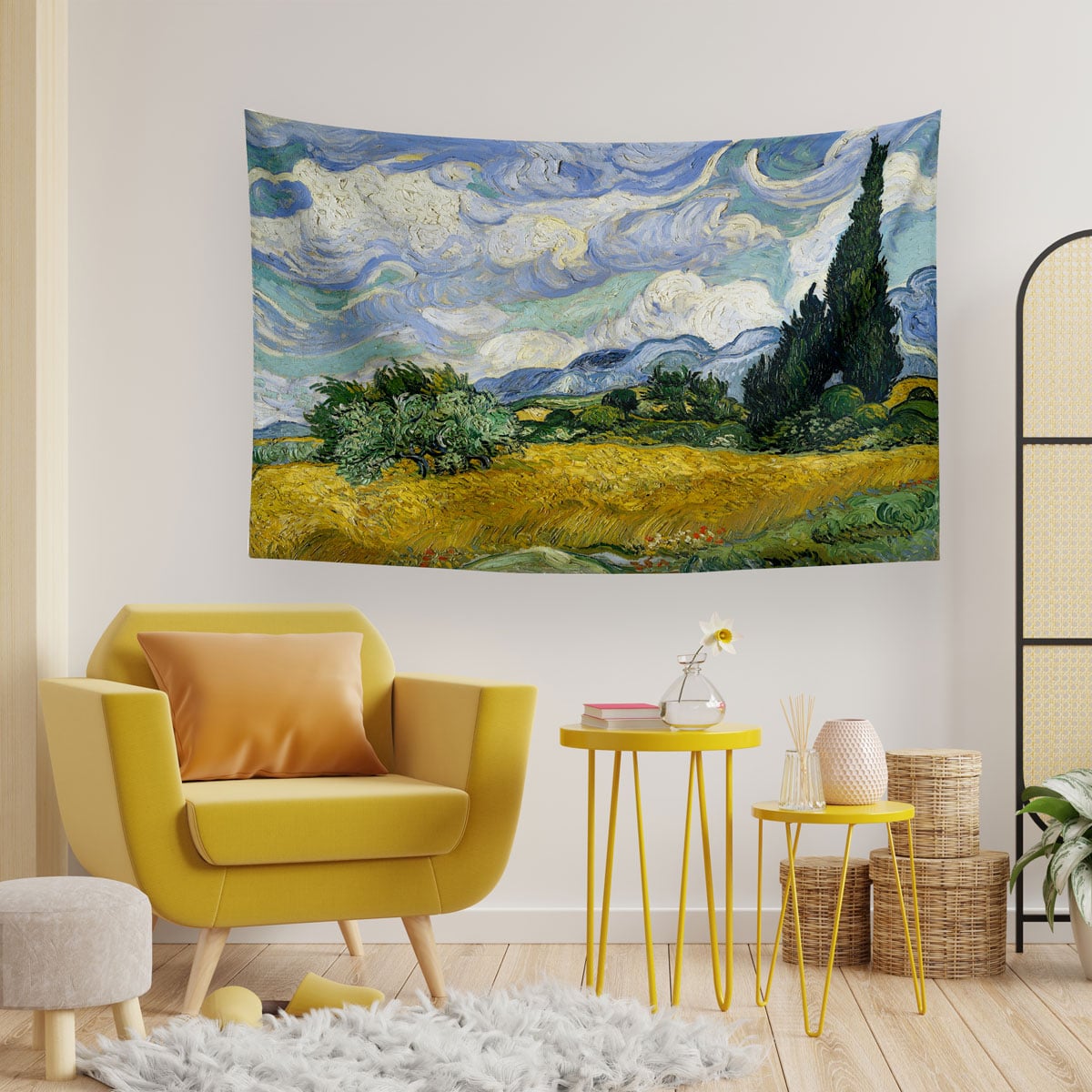 Vagonik Van Gogh İris Süsen Çiçeği Duvar Örtüsü Halısı 140 X 100 Cm