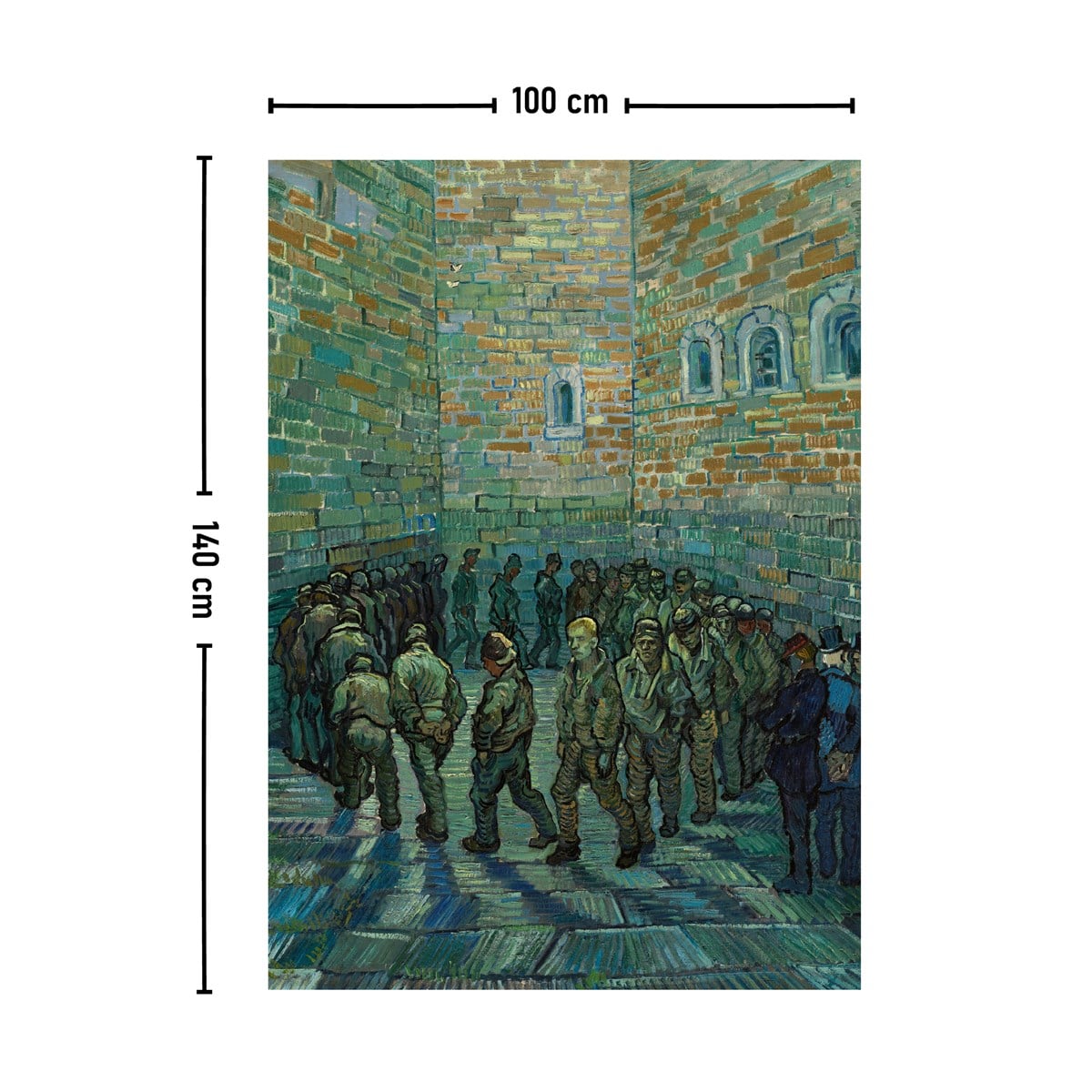 Vagonik Van Gogh Tutuklular Çemberi Duvar Örtüsü Halısı 140x100 Cm-70x100 Cm