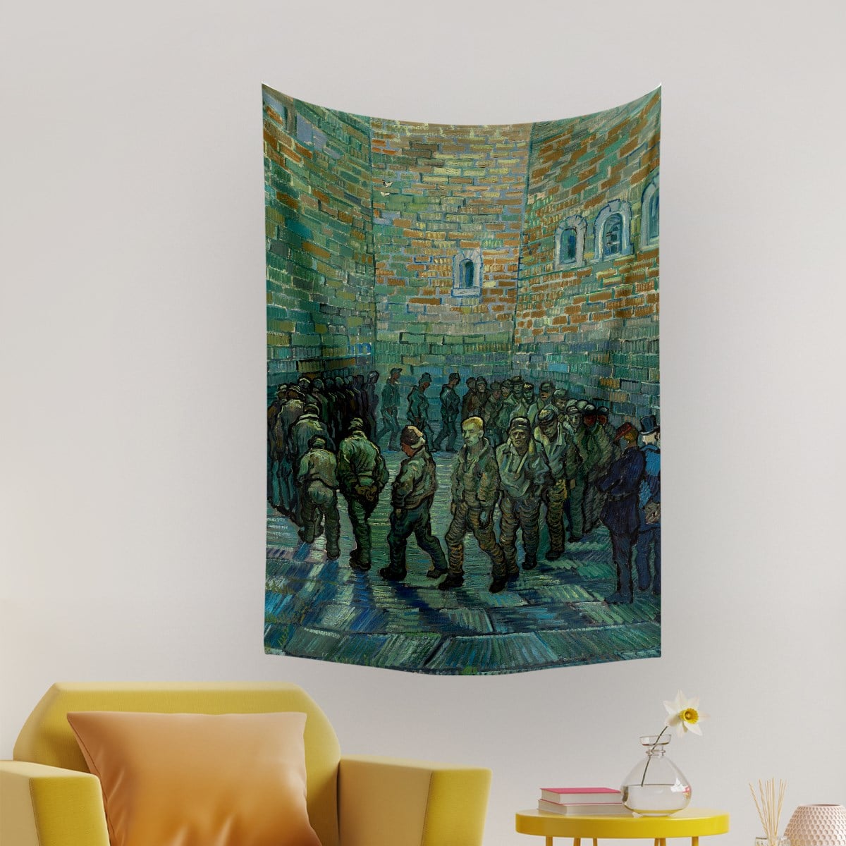 Vagonik Van Gogh Tutuklular Çemberi Duvar Örtüsü Halısı 140x100 Cm-70x100 Cm