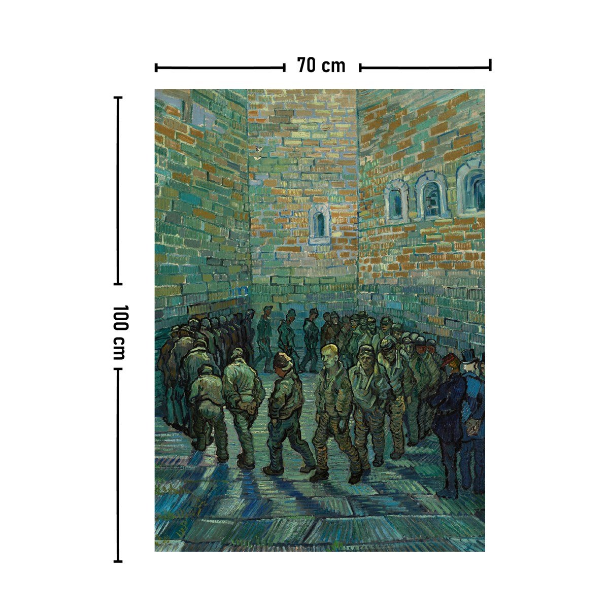 Vagonik Van Gogh Tutuklular Çemberi Duvar Örtüsü Halısı 140x100 Cm-70x100 Cm