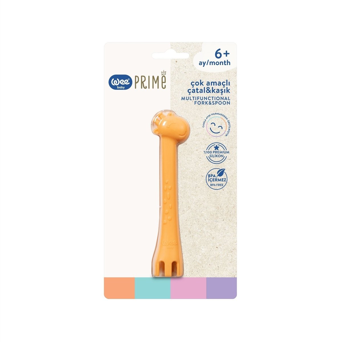 Wee Baby Prime Çok Amaçlı Çatal & Kaşık Turuncu