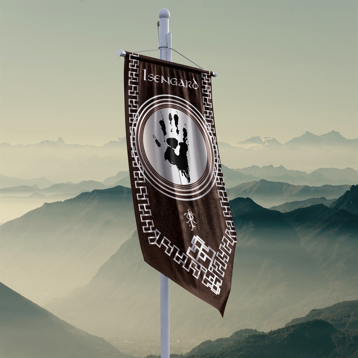 Yüzüklerin Efendisi Güç Yüzükleri Isengard Krallığı Flama Bayrak 50x100