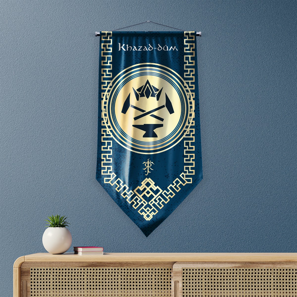 Yüzüklerin Efendisi Güç Yüzükleri Khazad-dum Krallığı Flama Bayrak 50x100