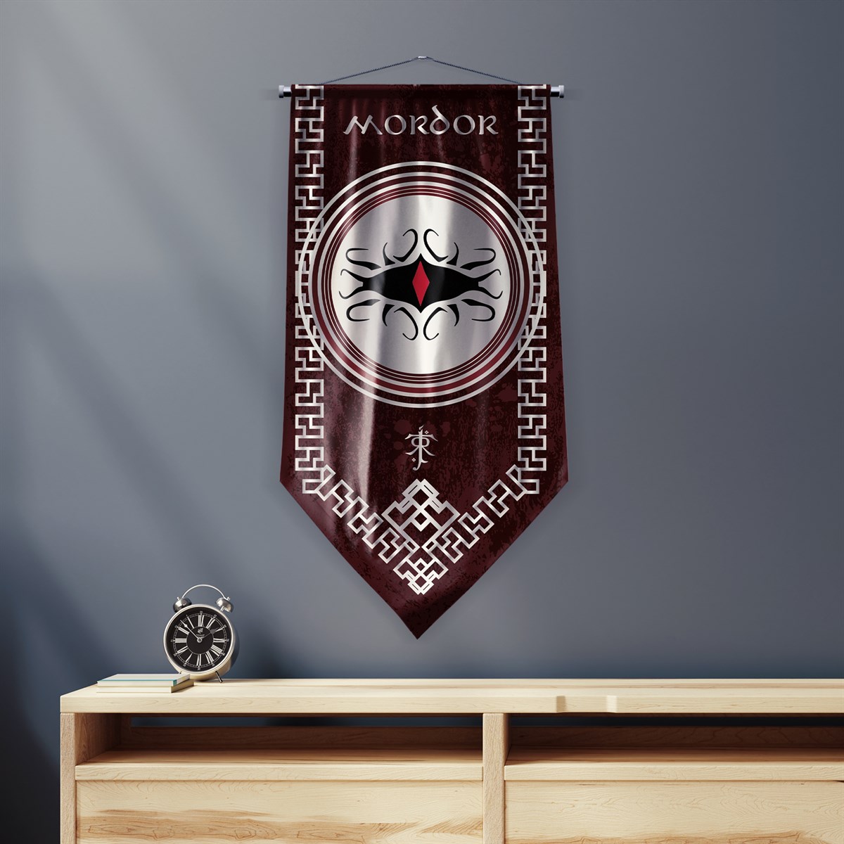 Yüzüklerin Efendisi Güç Yüzükleri Mordor Krallığı Flama Bayrak 50x100