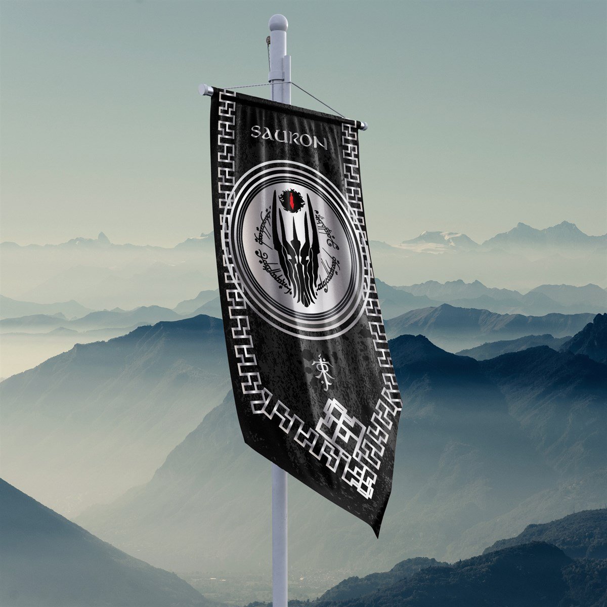 Yüzüklerin Efendisi Güç Yüzükleri Sauron Krallığı Flama Bayrak 50x100