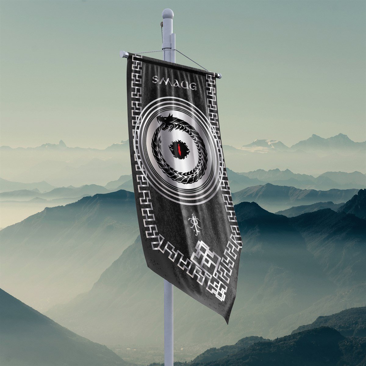 Yüzüklerin Efendisi Güç Yüzükleri Smaug Krallığı Flama Bayrak 50x100