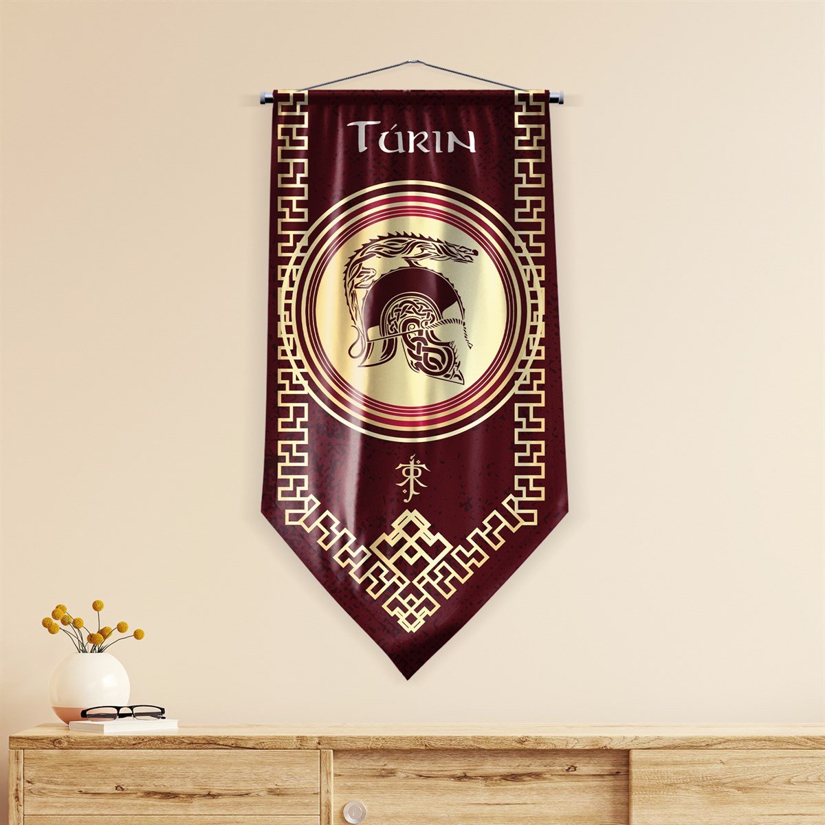 Yüzüklerin Efendisi Güç Yüzükleri Turin Krallığı Flama Bayrak 50x100