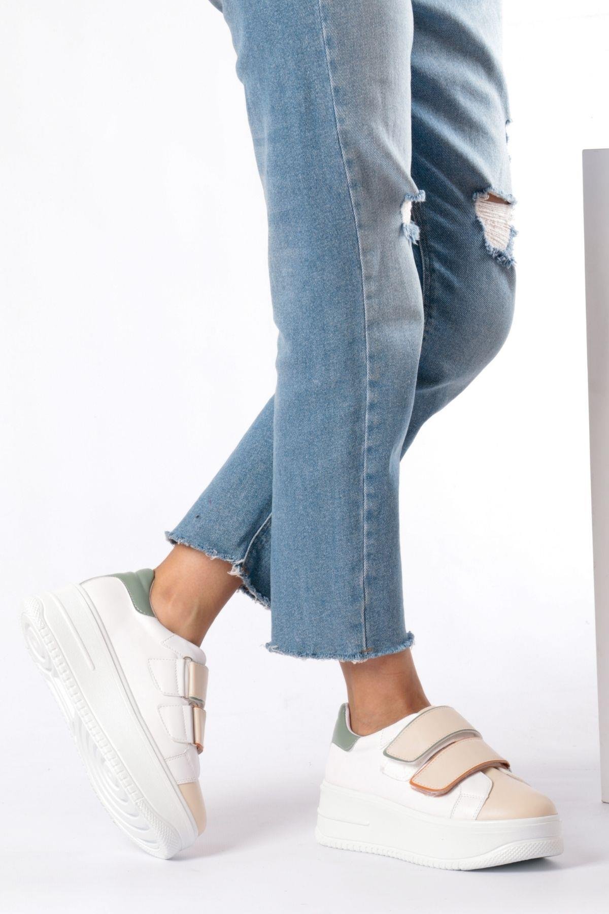  YEŞİL&BEYAZ PLATFORM SNEAKER