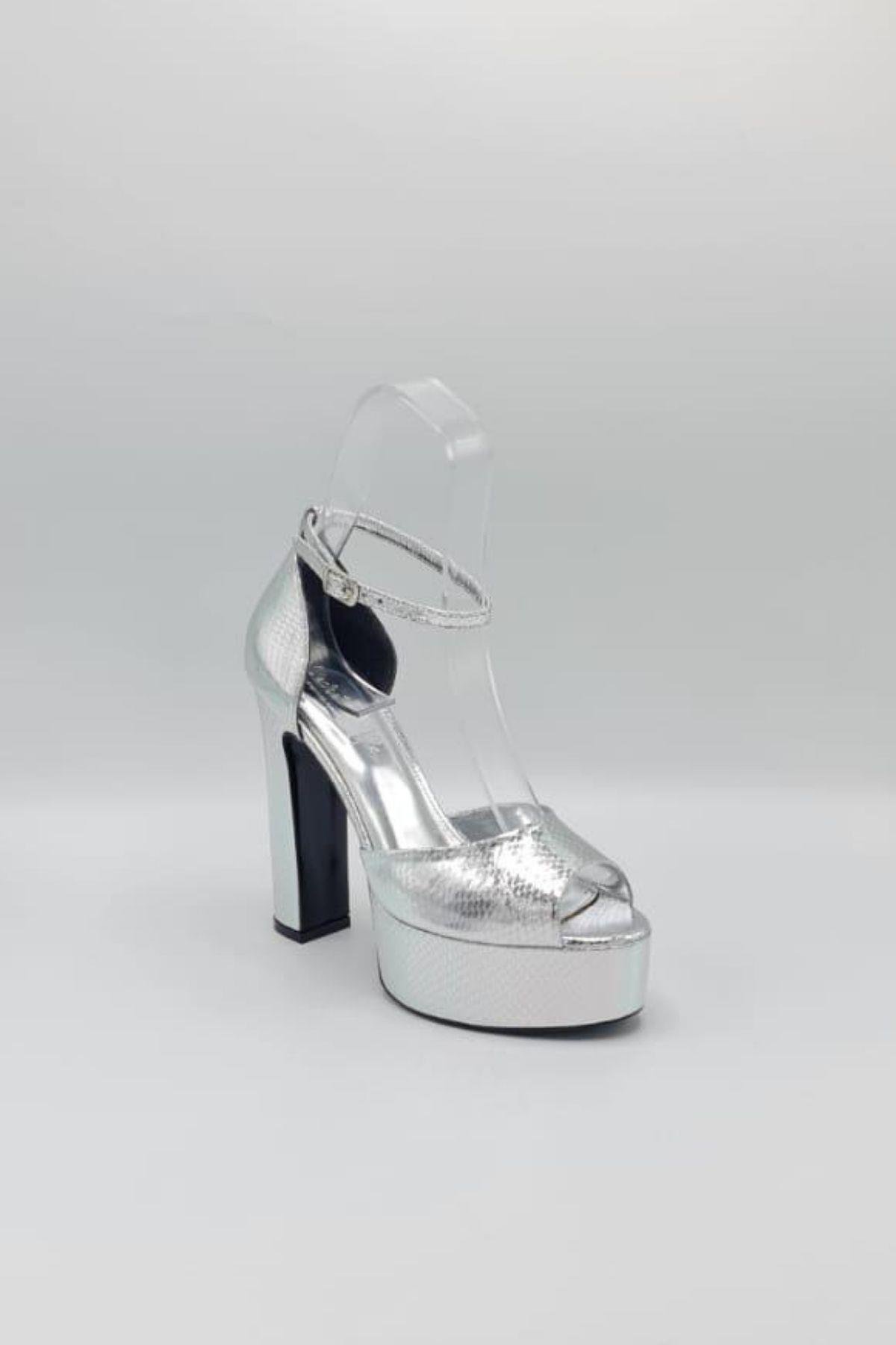 Halsey Silver Platform Topuklu Ayakkabi	