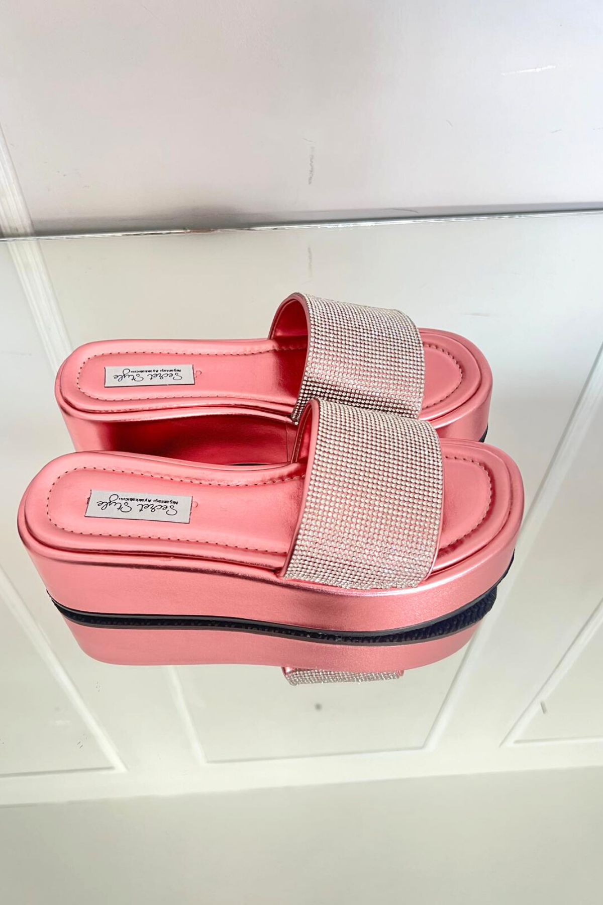 Shıne Platform Terlik Pembe
