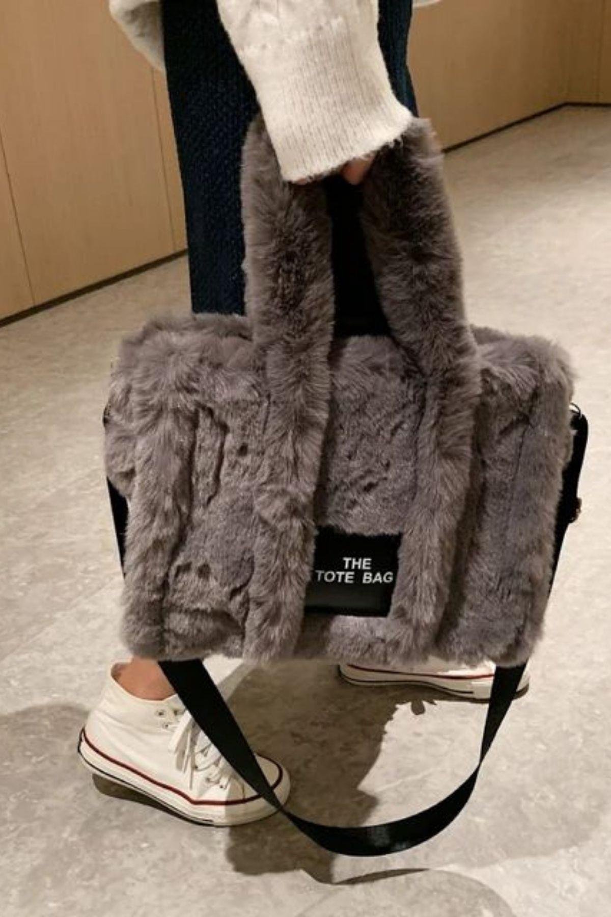 Peluş Vizon Tote Bag