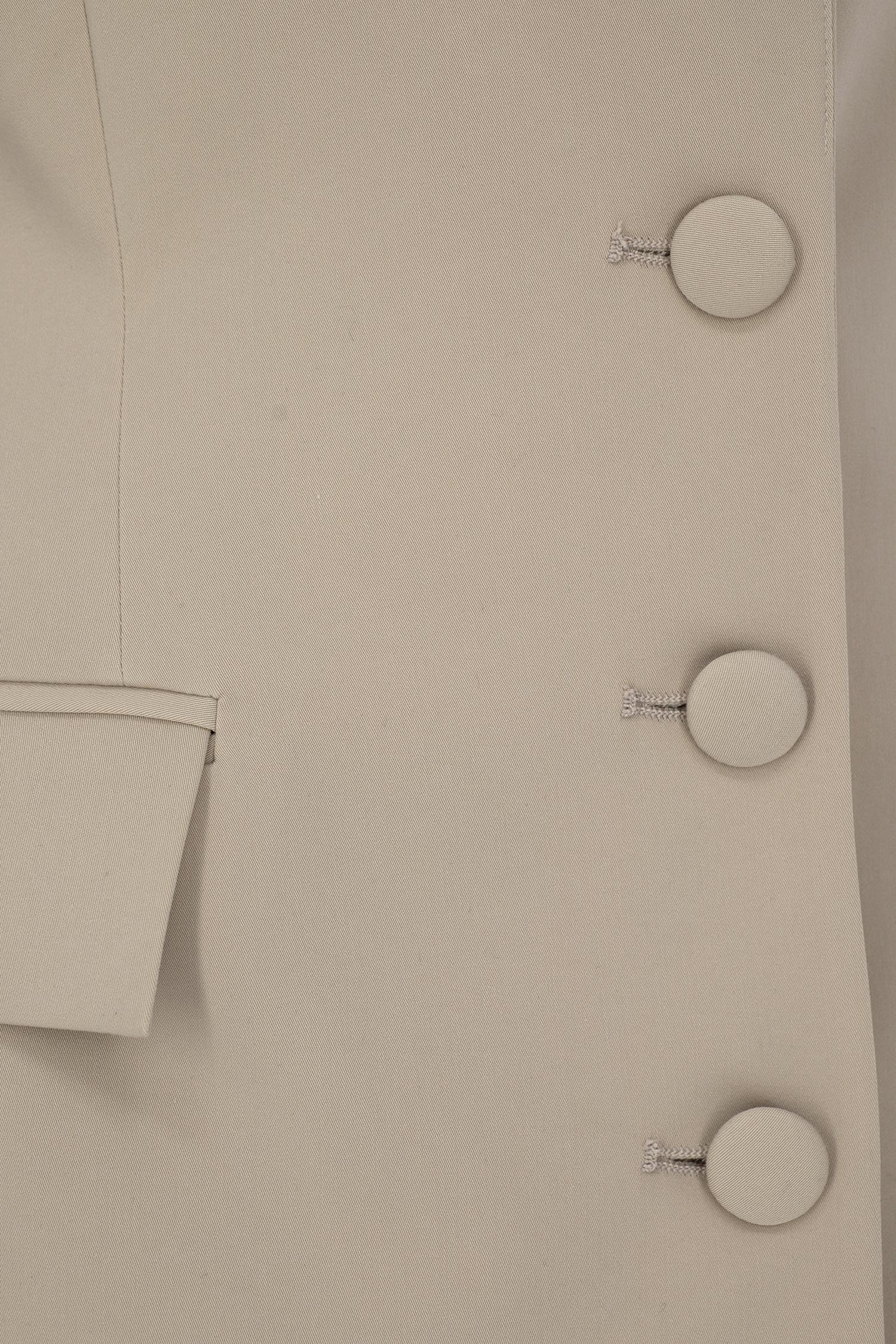 Beige Fitted Blazer Jacket