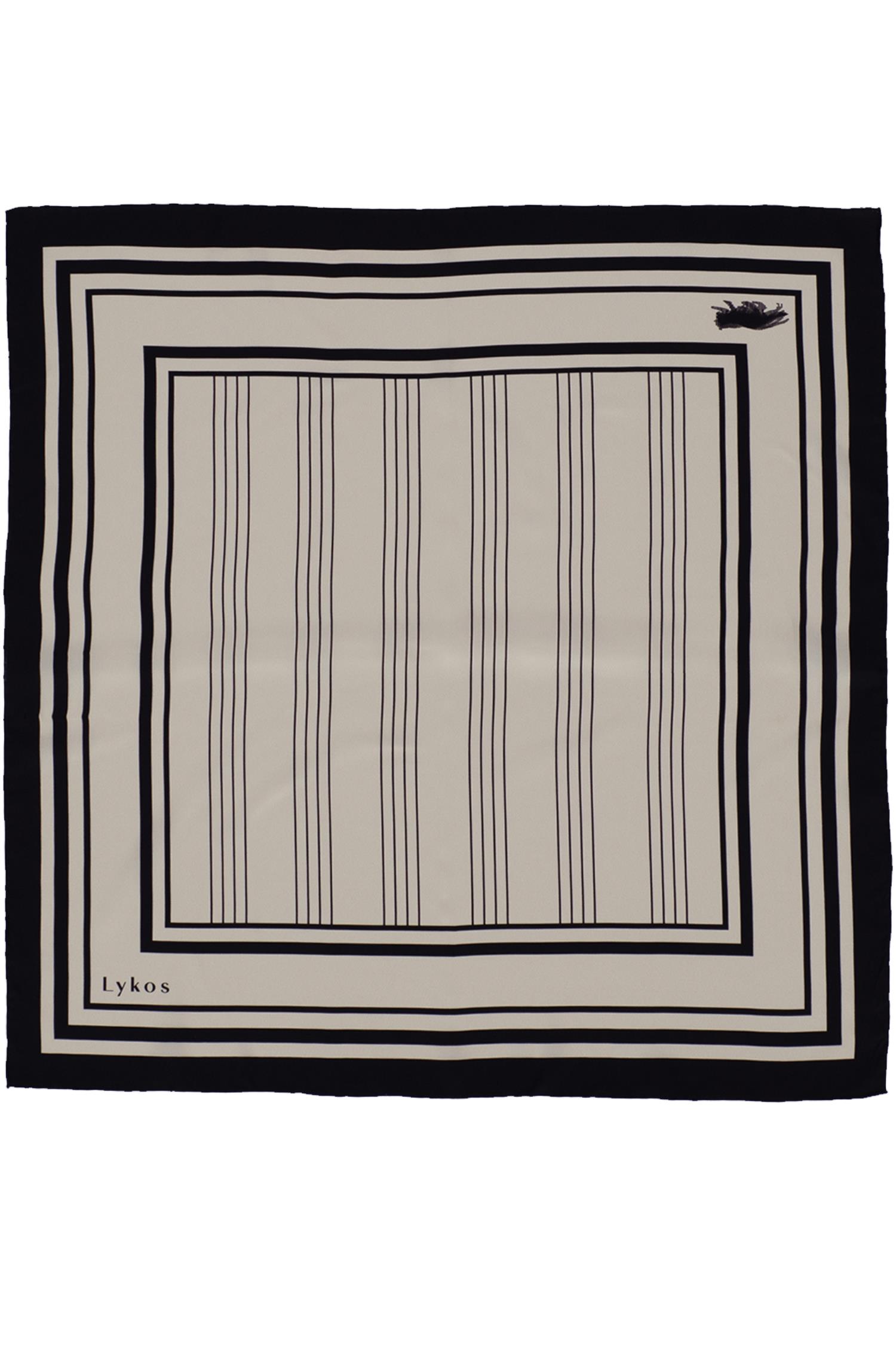 Black Striped Pattern Silk Scarf