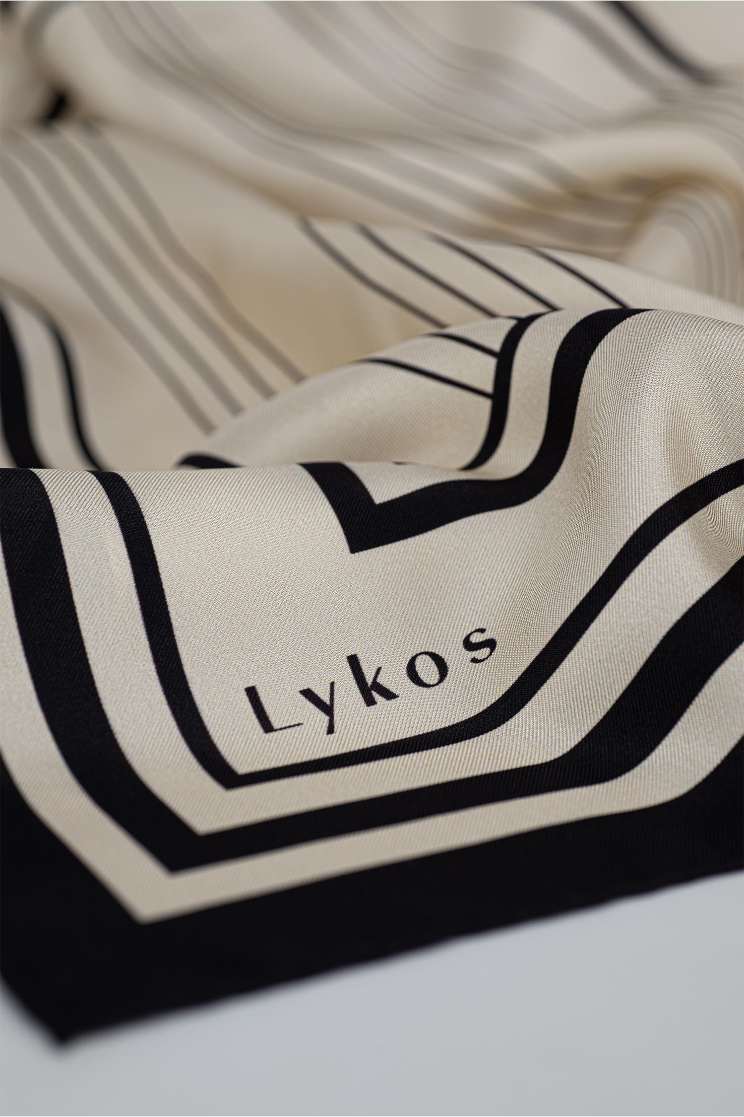 Black Striped Pattern Silk Scarf