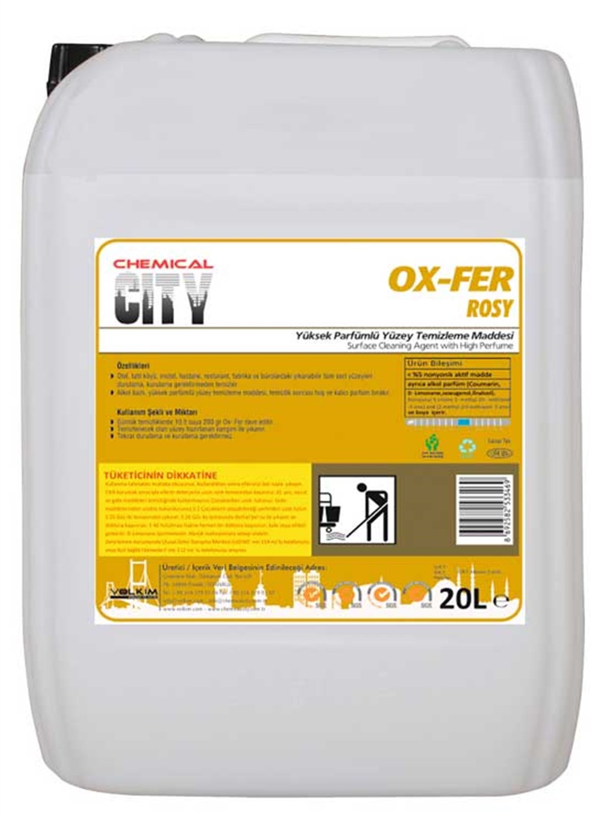 Genel Yüzey TemizleyiciChemical City OX-FER Rosy Yüzey Temizleme Maddesi 20 Kg