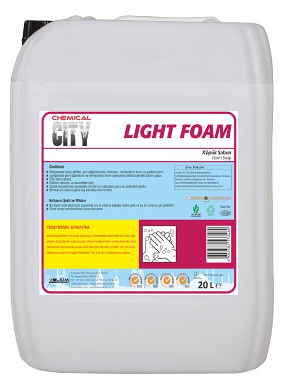 Köpük SabunChemical City LightFoam Köpük Sabun 20 Kg