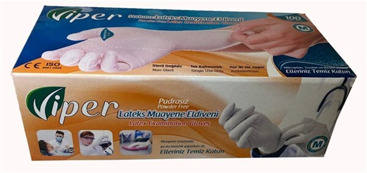 Pudrasız Lateks EldivenPudrasız Lateks Muayene Eldiveni