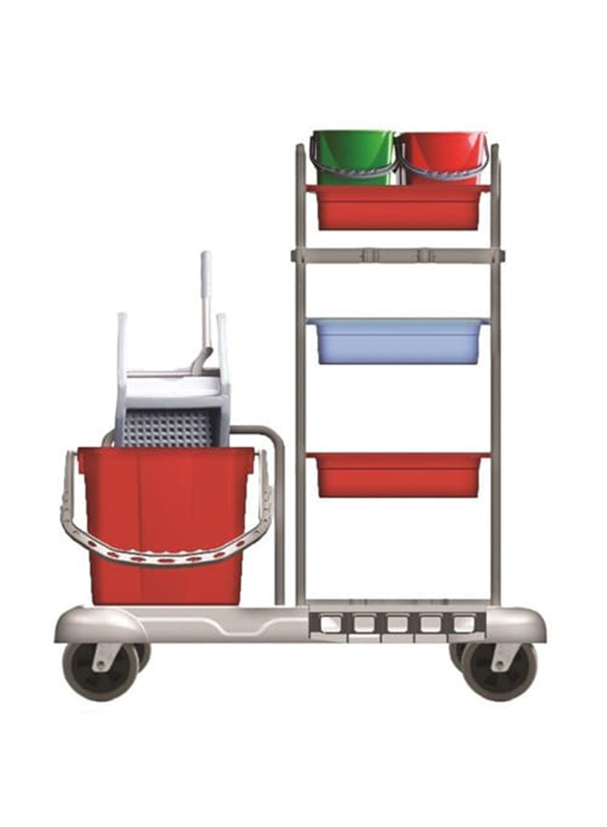 Temizlik ArabasıPres Kovalı Plastik Kat Hizmetleri Arabası