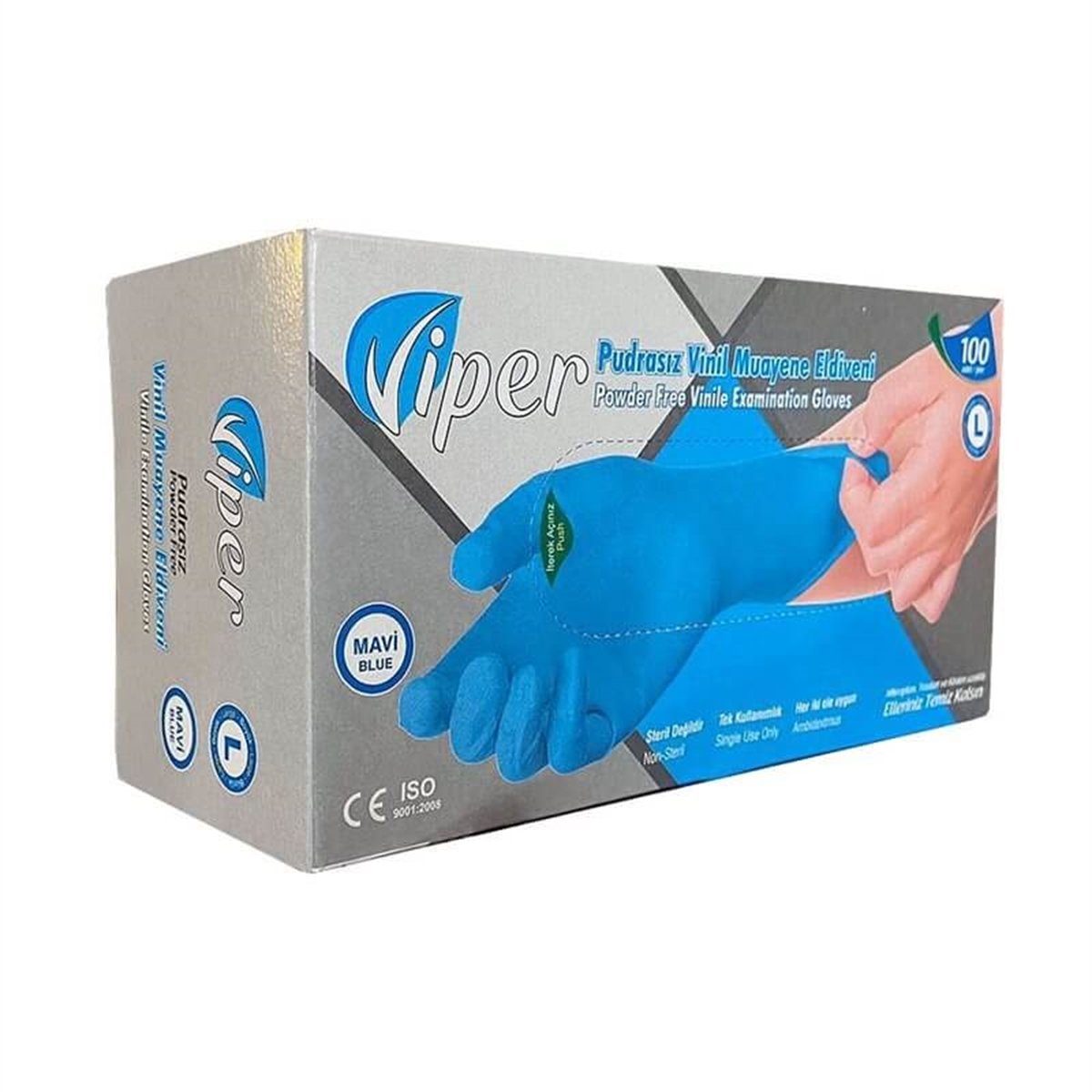 Vinil EldivenMavi Vinil Muayene Eldiveni