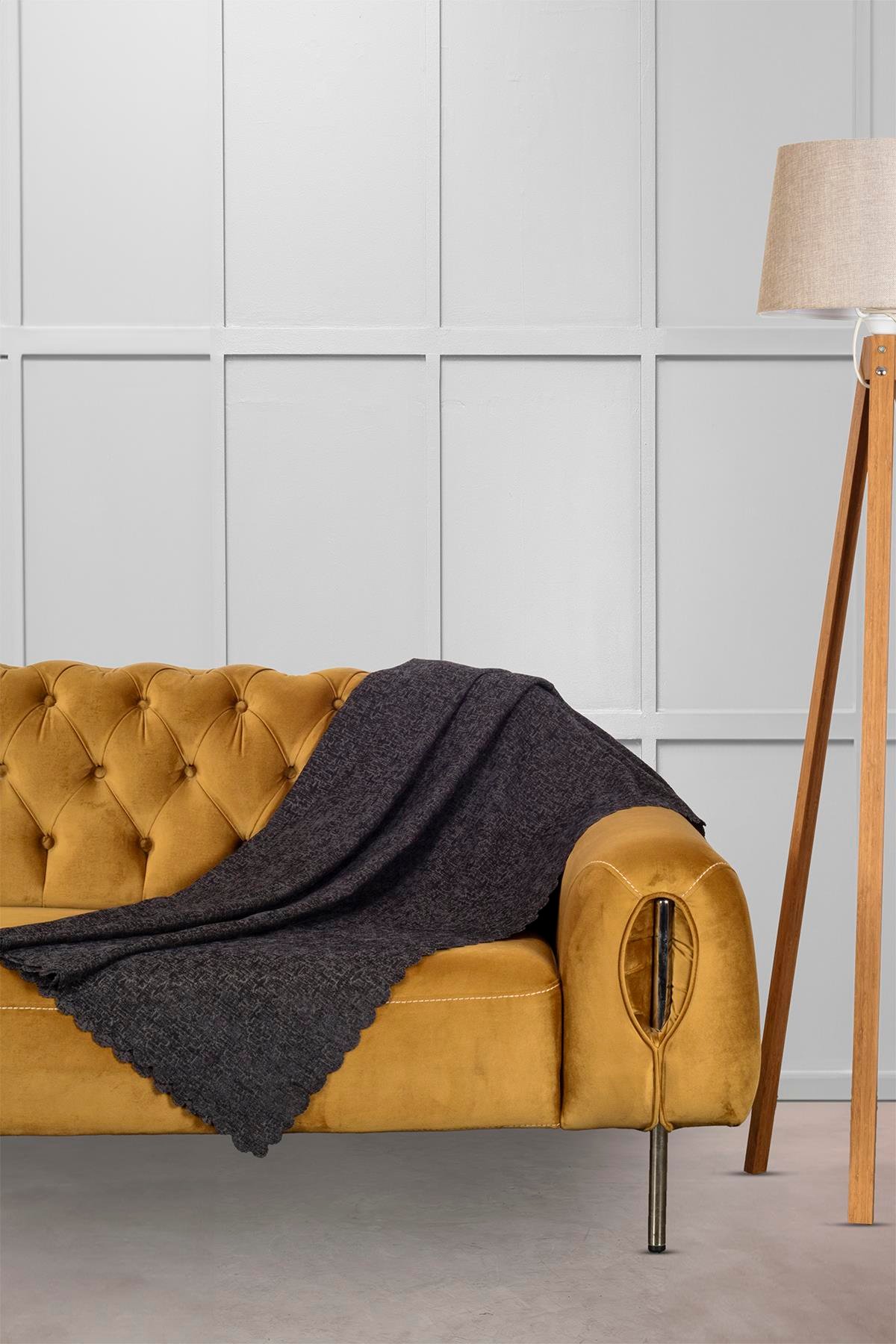 Jakar Şönil Kaymaz Koltuk Örtüsü Şalı Standart En 175cm X Boy 215cm Kül