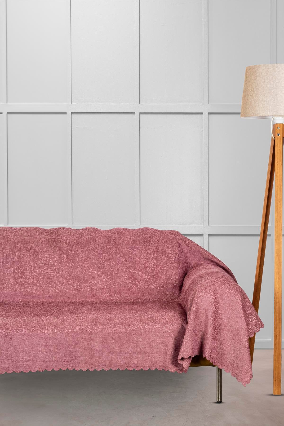 Jakar Şönil Kaymaz Koltuk Örtüsü Şalı Standart en 175cm x boy 300cm Açık Gül