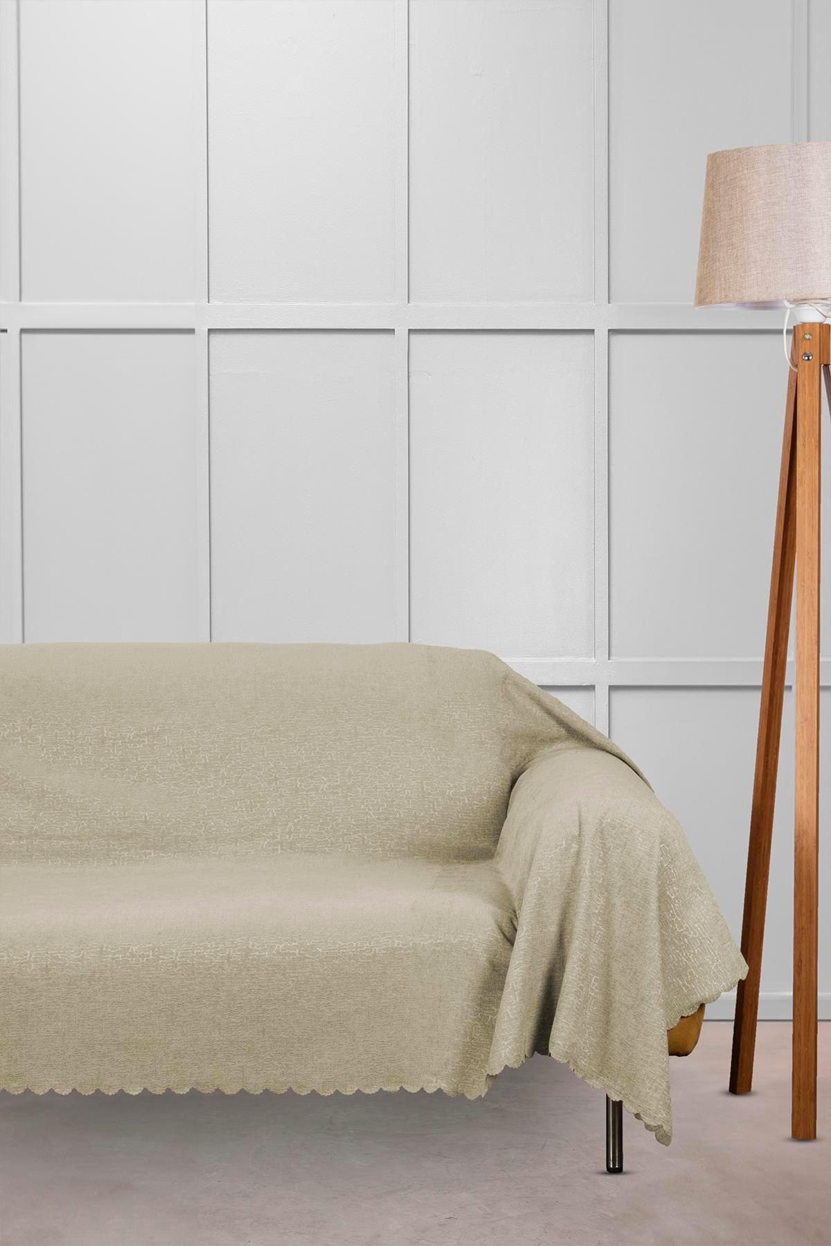 Jakar Şönil Kaymaz Koltuk Örtüsü Şalı Standart en 175cm x boy 300cm Taş