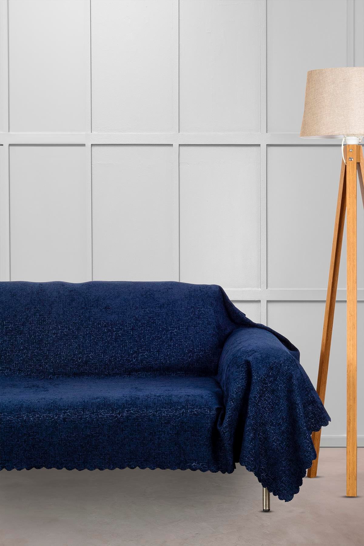 Jakar Şönil Kaymaz Koltuk Örtüsü Şalı Standart en 175cm x boy 300cm Lacivert