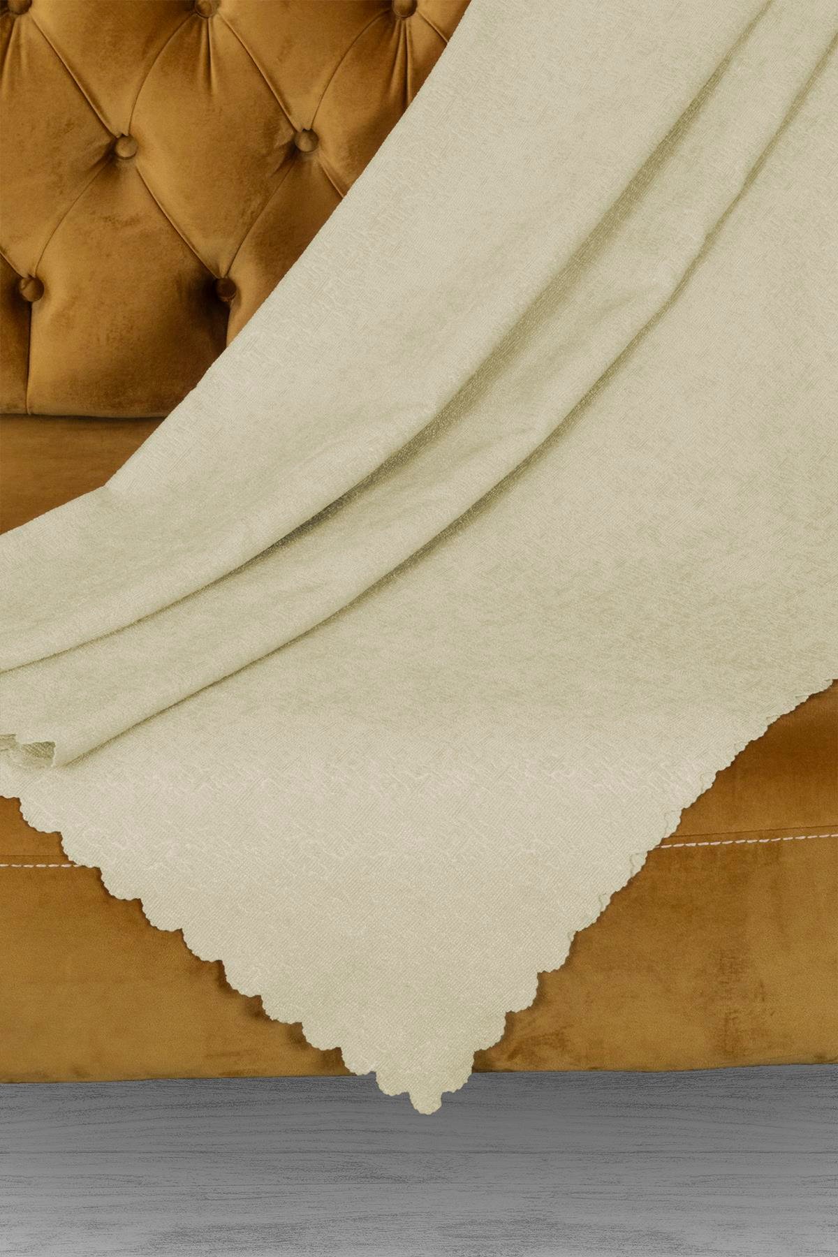 Jakar Şönil Kaymaz Koltuk Örtüsü Şalı Standart En 175cm X Boy 215cm Krem