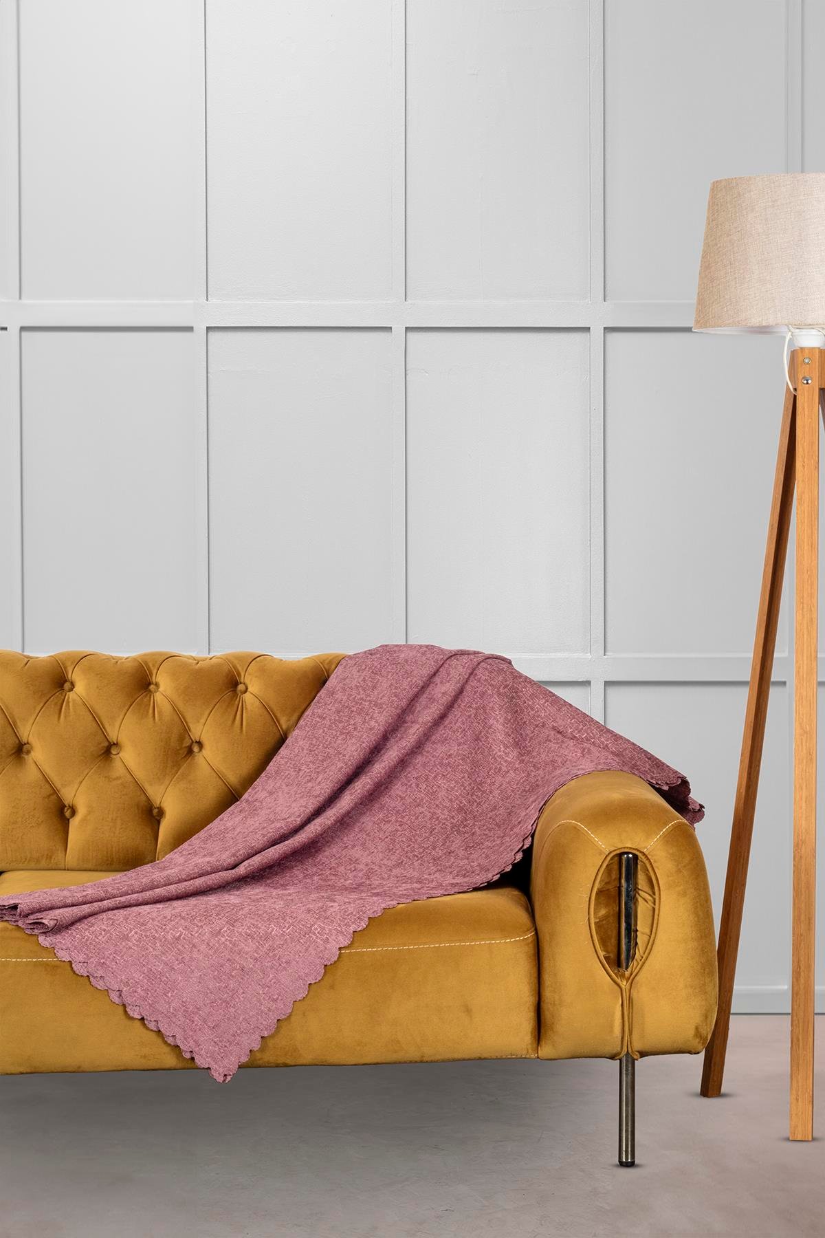 Jakar Şönil Kaymaz Koltuk Örtüsü Şalı Standart En 175cm X Boy 215cm Açık Gül