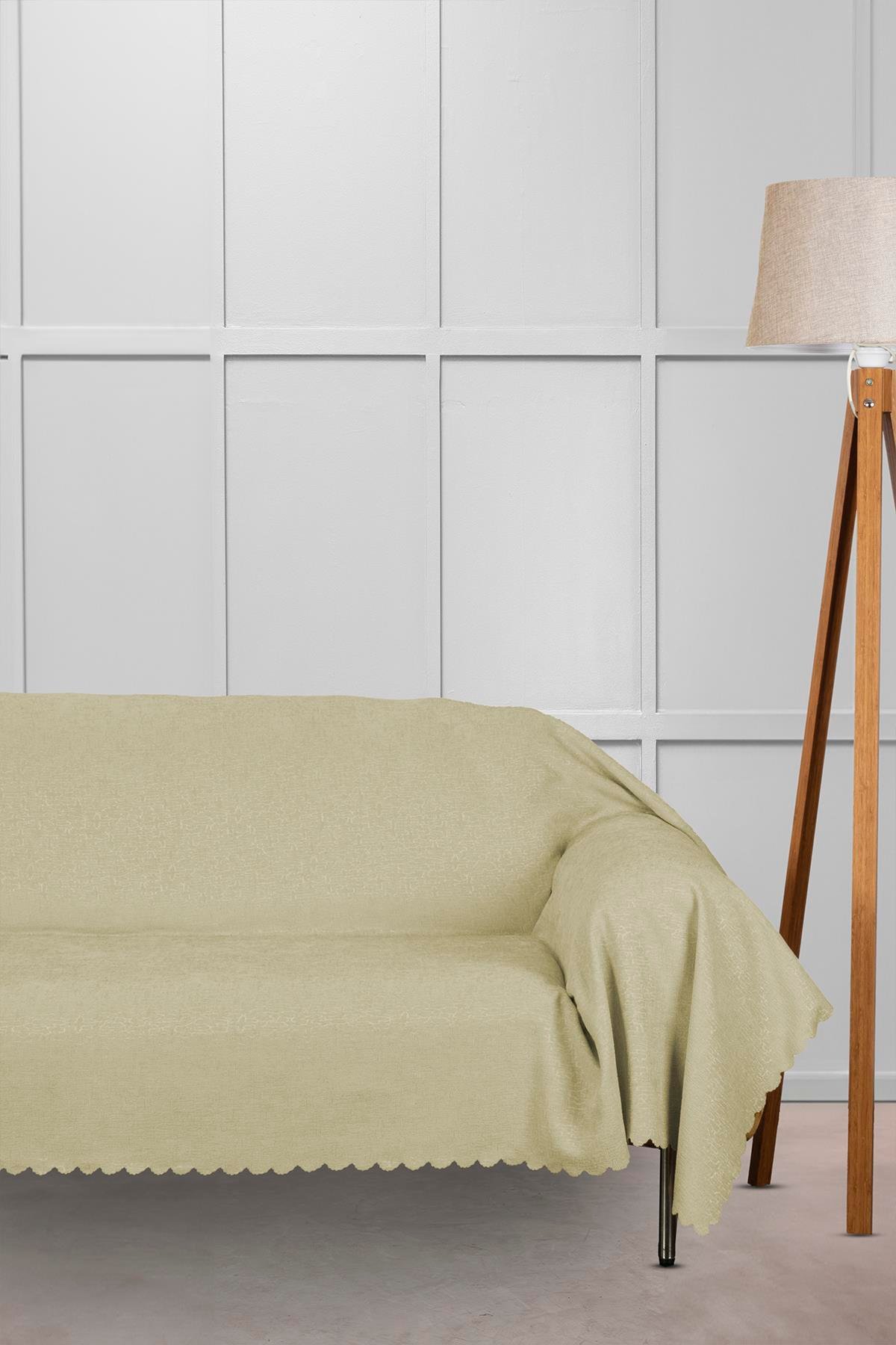 Jakar Şönil Kaymaz Koltuk Örtüsü Şalı Standart en 175cm x boy 300cm Krem