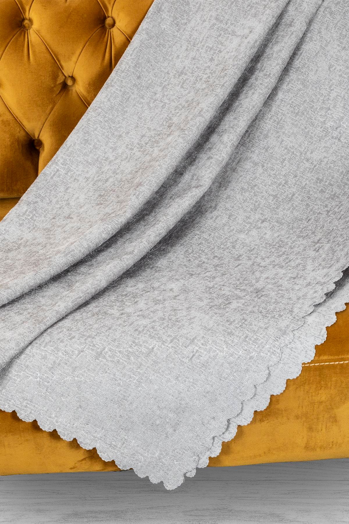 Jakar Şönil Kaymaz Koltuk Örtüsü Şalı Standart En 175cm X Boy 215cm Gri