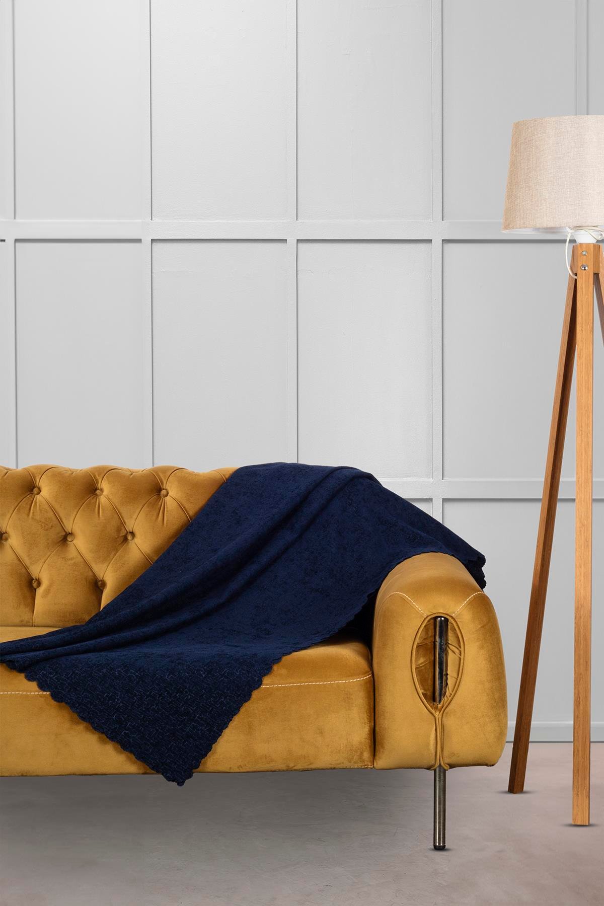 Jakar Şönil Kaymaz Koltuk Örtüsü Şalı Standart En 175cm X Boy 215cm Lacivert